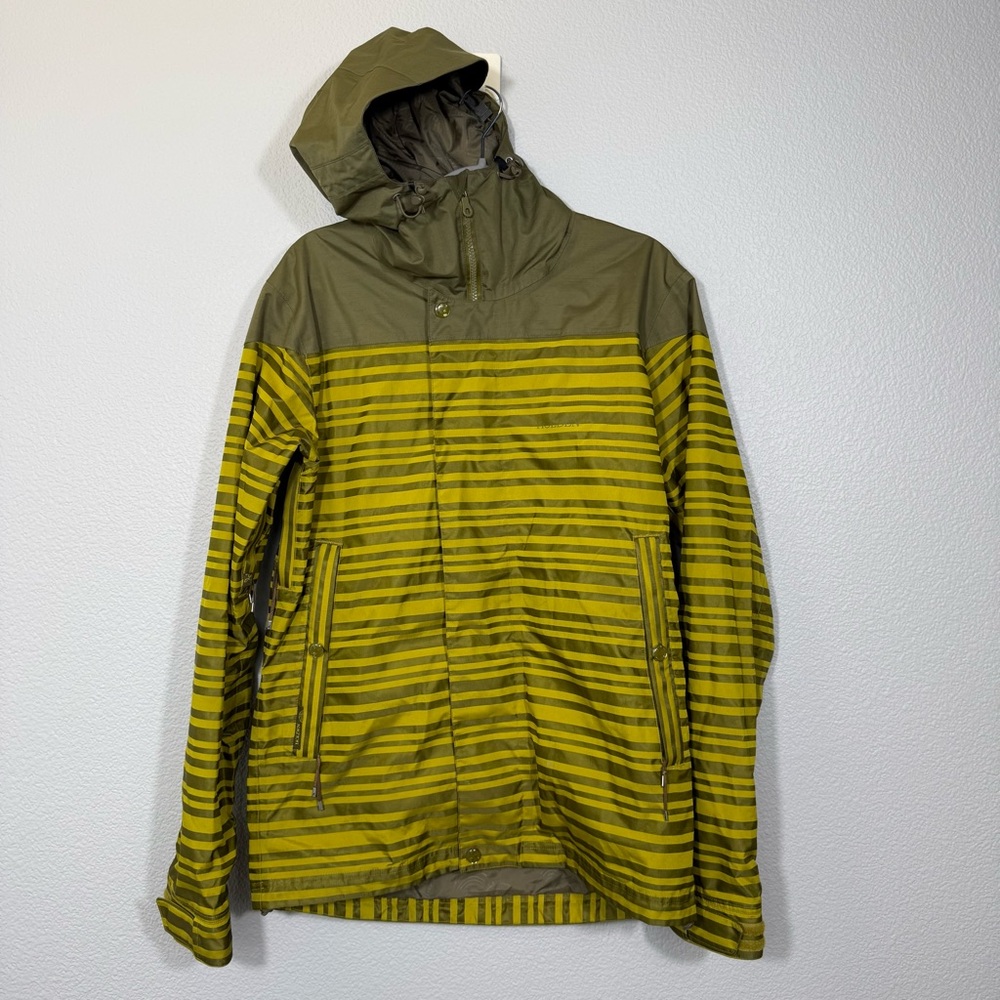 Holden Olive and Yellow Striped Hooded Ski Jacket